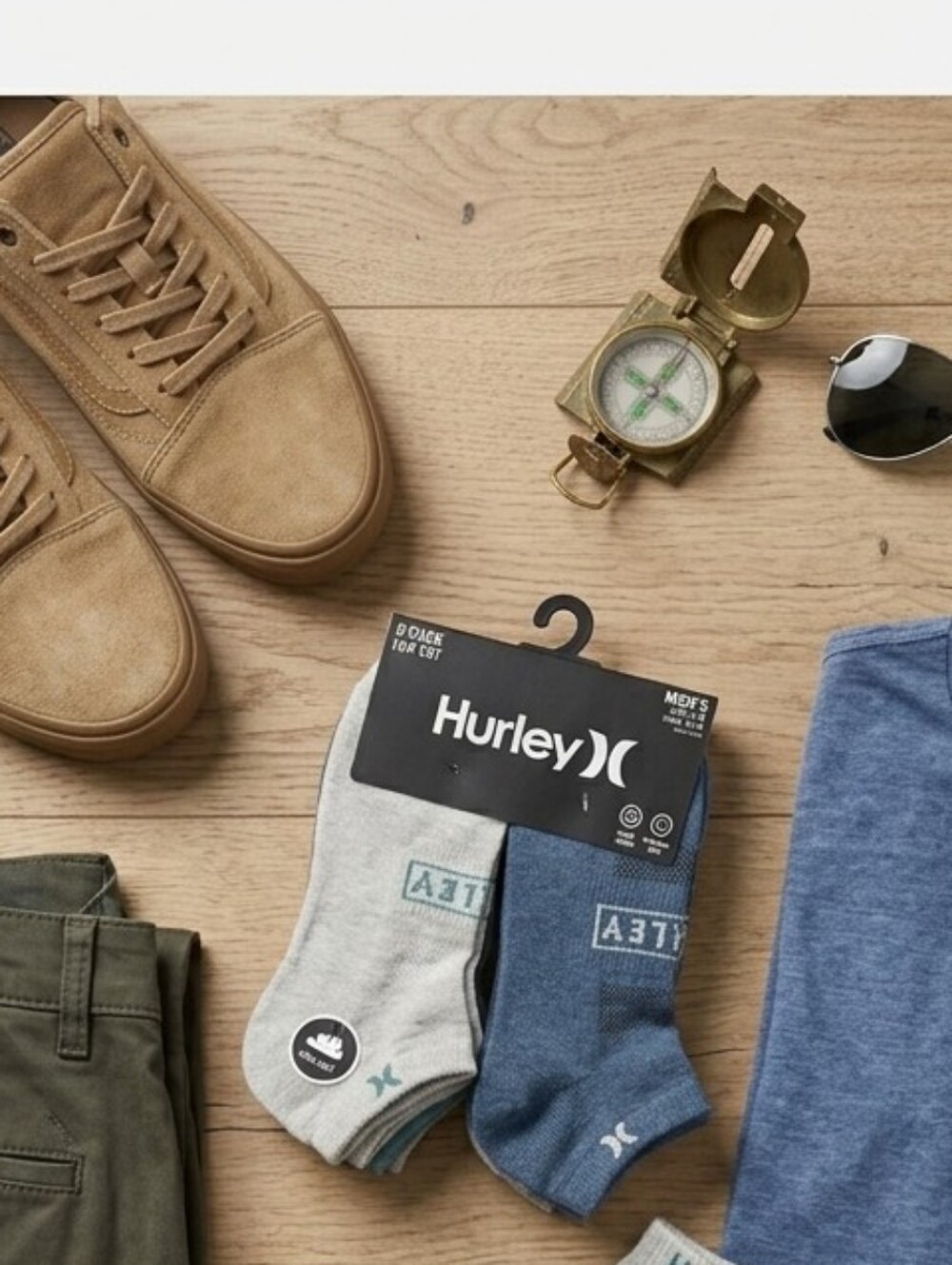 Hurley Men's Low-Cut Socks - Navy Blue & Light Gray (6-Pack)